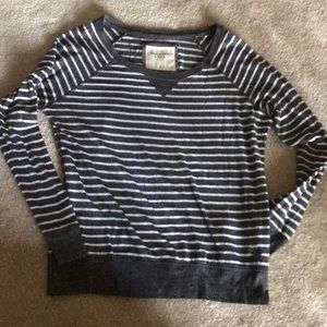 Grey and white striped sweater